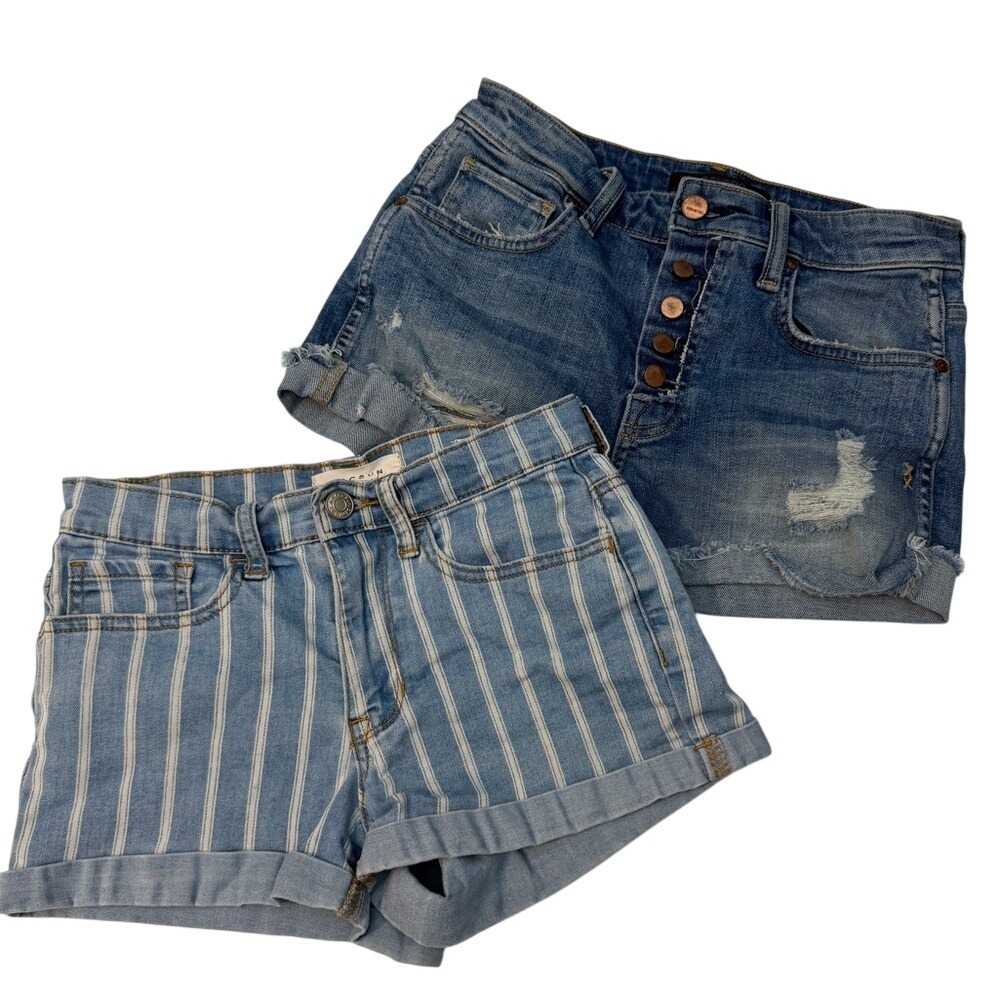 Genetic Denim and Pacsun‎ Blue Striped Jean Shorts